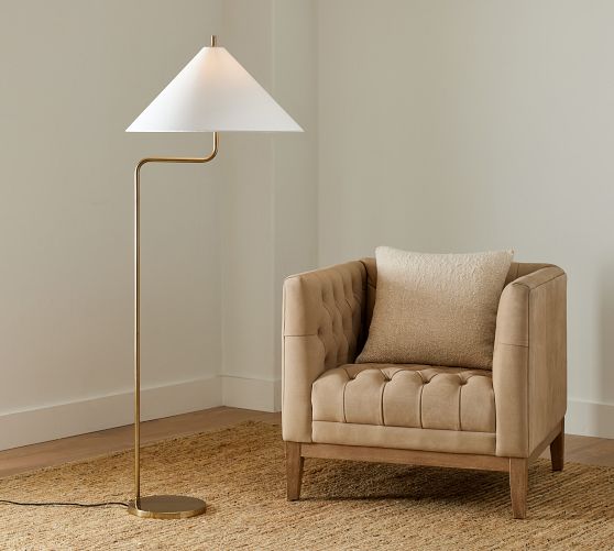Monroe Porcelain Floor Lamp White/Brushed Gold main image 0
