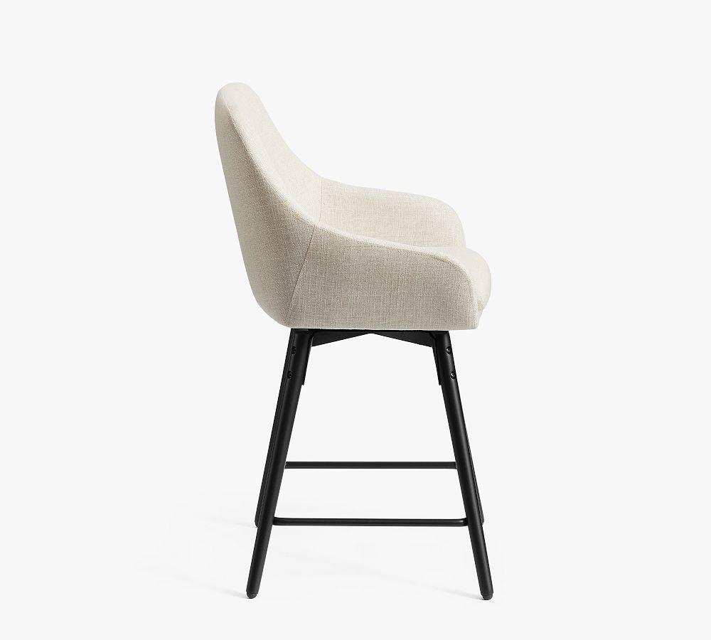 Oakville Upholstered Swivel Counter Stool Pottery Barn