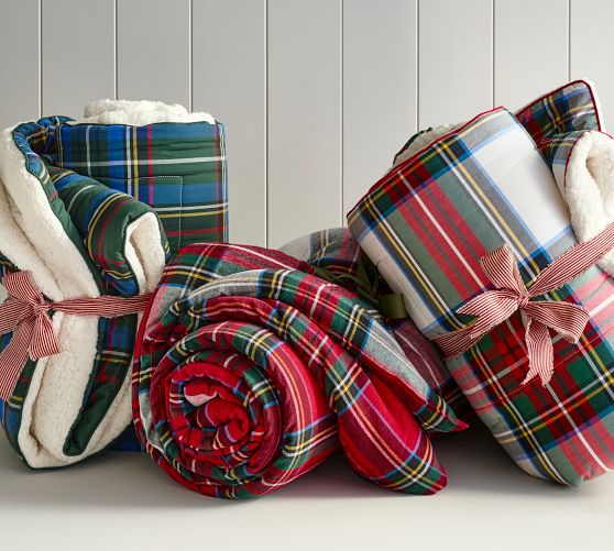 Stewart Plaid Flannel Reversible Comforter | Pottery Barn