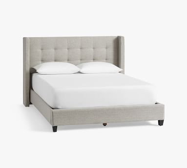 Elliot Upholstered Tufted Shelter Bed | Pottery Barn