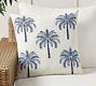 Image showcasing Palm Tree Embroidered Outdoor Throw Pillow | Pottery Barn