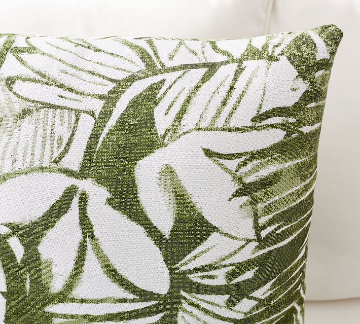 Outdoor Pillows with Insert Green Leaves Patio Accent Throw