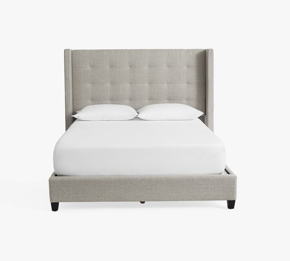 Elliot Upholstered Tufted Shelter Bed Pottery Barn