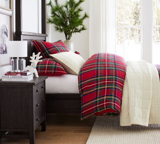 Stewart Plaid Cotton Duvet Cover | Pottery Barn