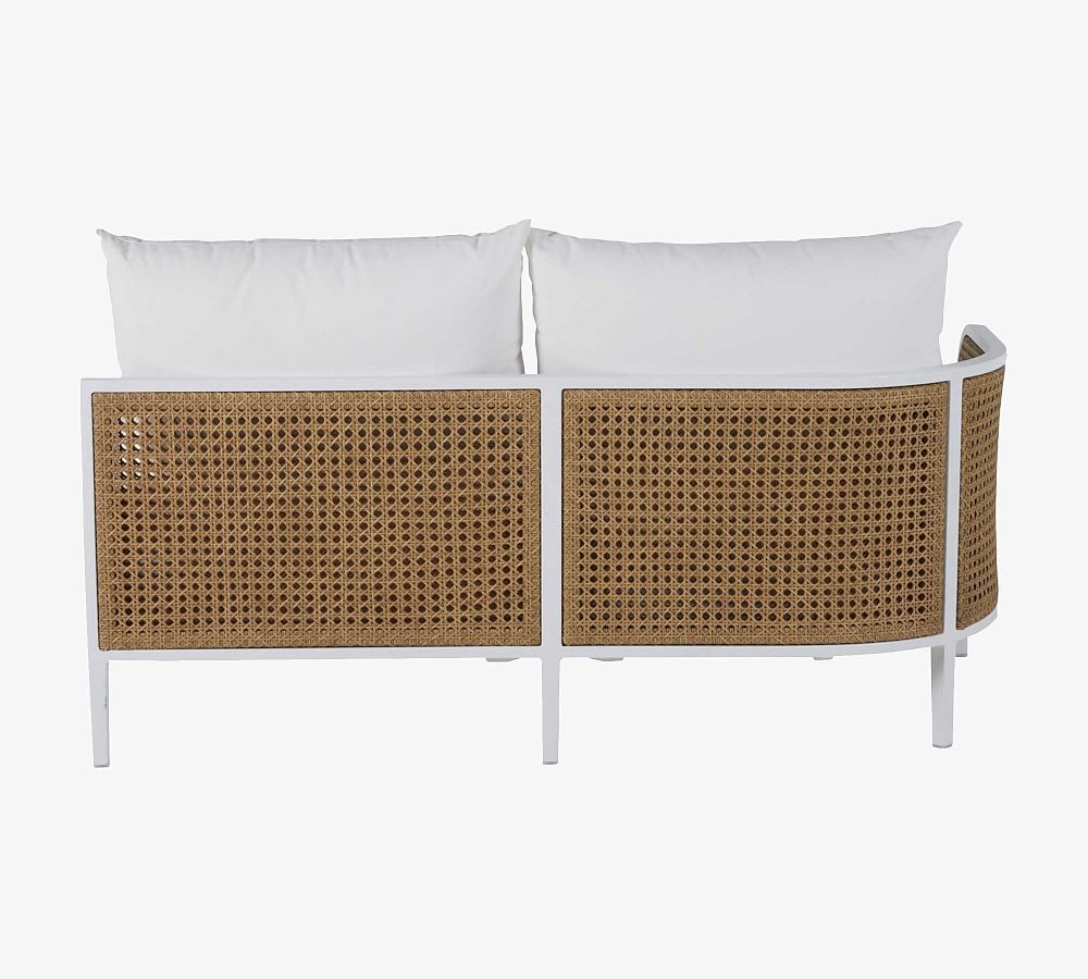 Berengar Wicker Single Arm Outdoor Loveseat | Pottery Barn