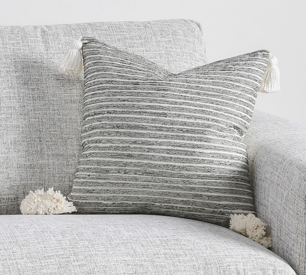 Elodie Striped Pillow Cover With Tassels Pottery Barn