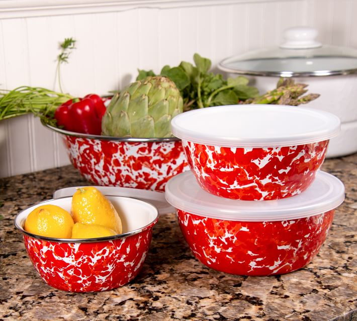 Enamel Nesting Bowls, Set of Three, Kitchen Accessories