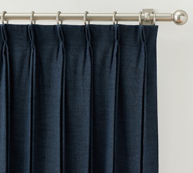 Emery Linen Pinch Pleat Blackout Curtain | Pottery Barn