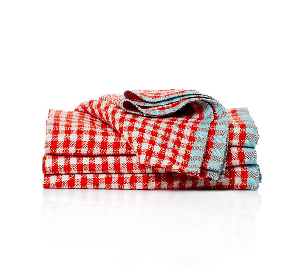 Gingham Check Aqua Napkins - Set of 6 - Country Village Shoppe