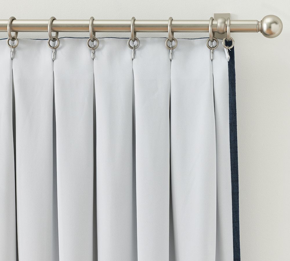 Emery Linen Pinch Pleat Blackout Curtain | Pottery Barn