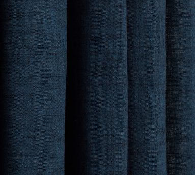 Emery Linen Pinch Pleat Blackout Curtain | Pottery Barn