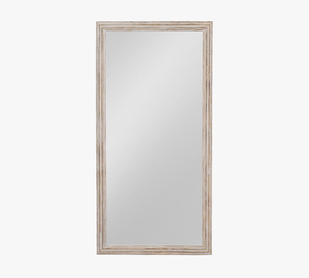 Palma Handcrafted White Wash Floor Mirror - 40" x 80"