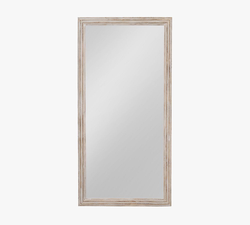 Palma Handcrafted White Wash Floor Mirror 40" x 80" Pottery Barn