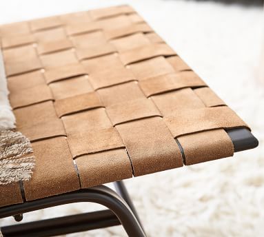 Shay Woven Leather Accent Chair | Pottery Barn