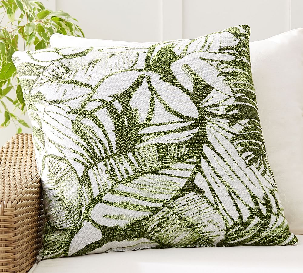 Sunbrella® All Over Palm Leaf Outdoor Throw Pillow