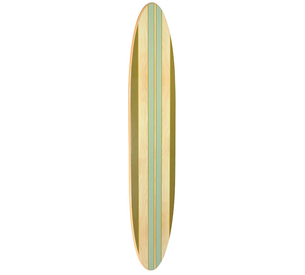Striped Wooden Surfboard Wall Décor, 66" Pottery Barn