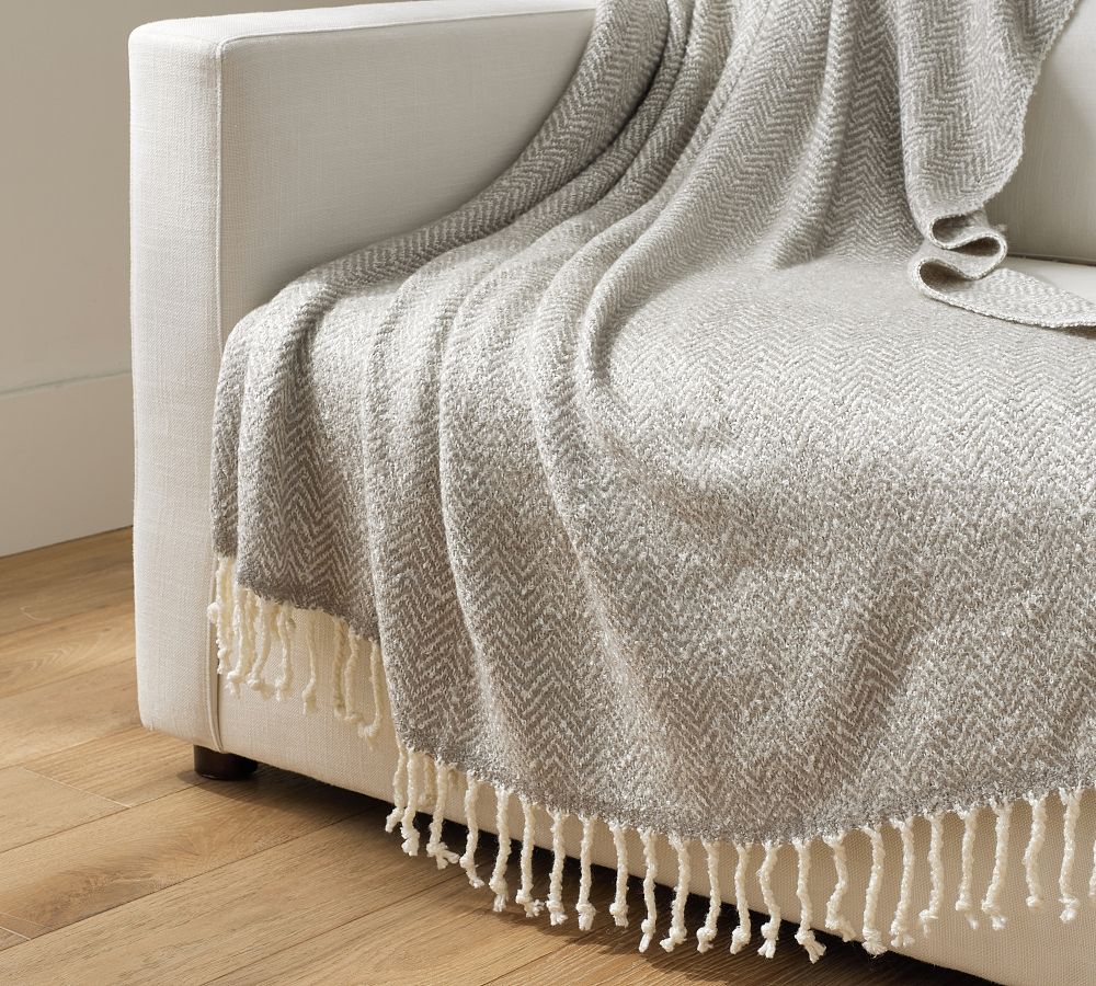 Bellamy Herringbone Throw Blanket | Pottery Barn