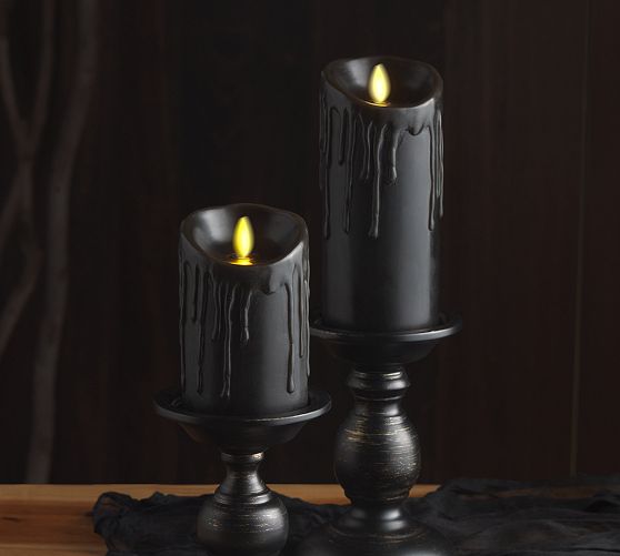 Modern Curved Gold Wax Pillar Candle