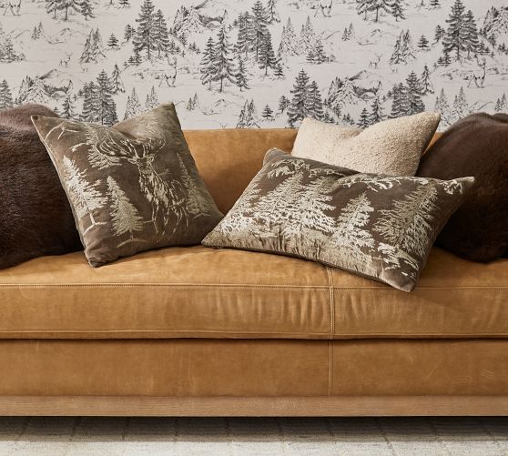 Mammoth Metallic Embroidered Lumbar Pillow Pottery Barn