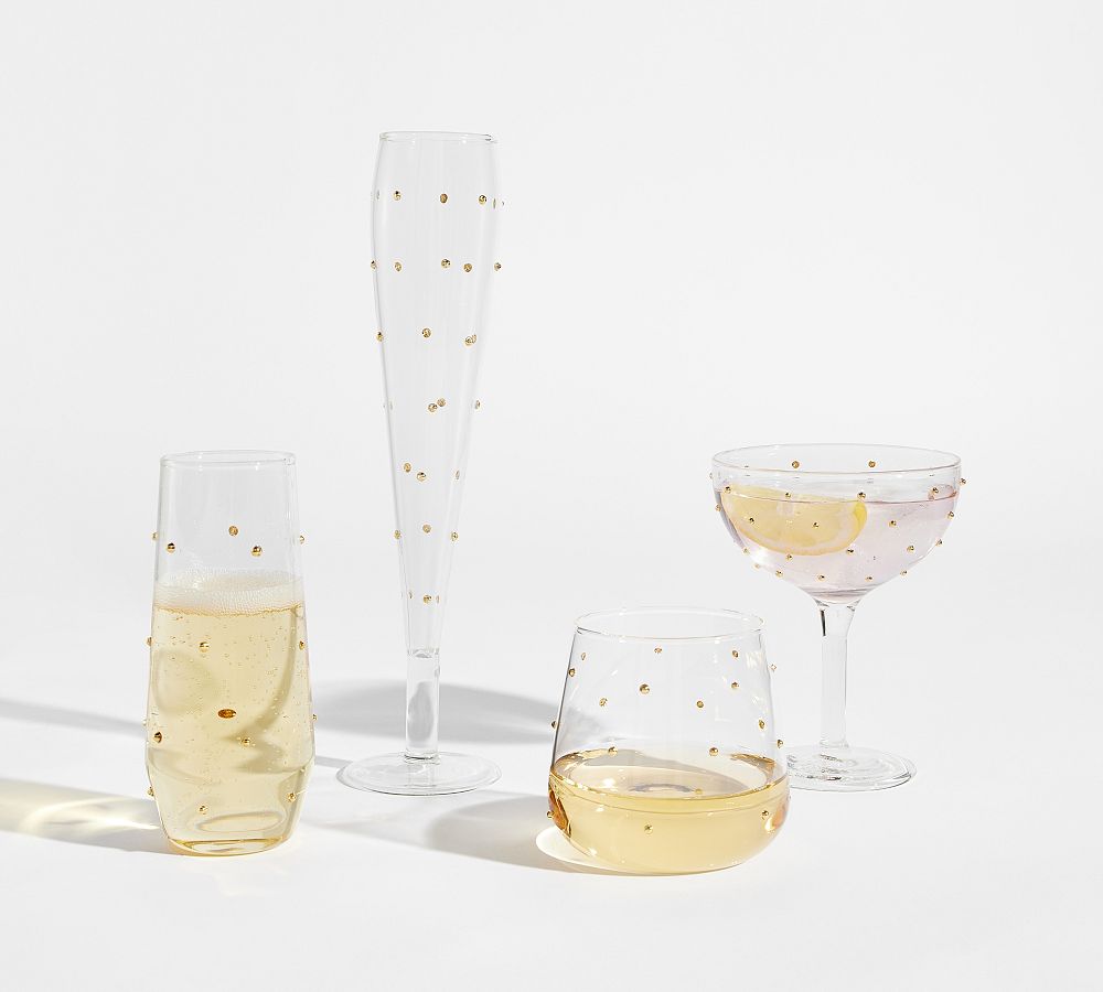 Confetti Celebration Coupe Glasses Set of 4 Pottery Barn