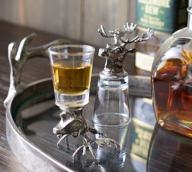 Gold Stag Whiskey Glasses, Stag Glasses