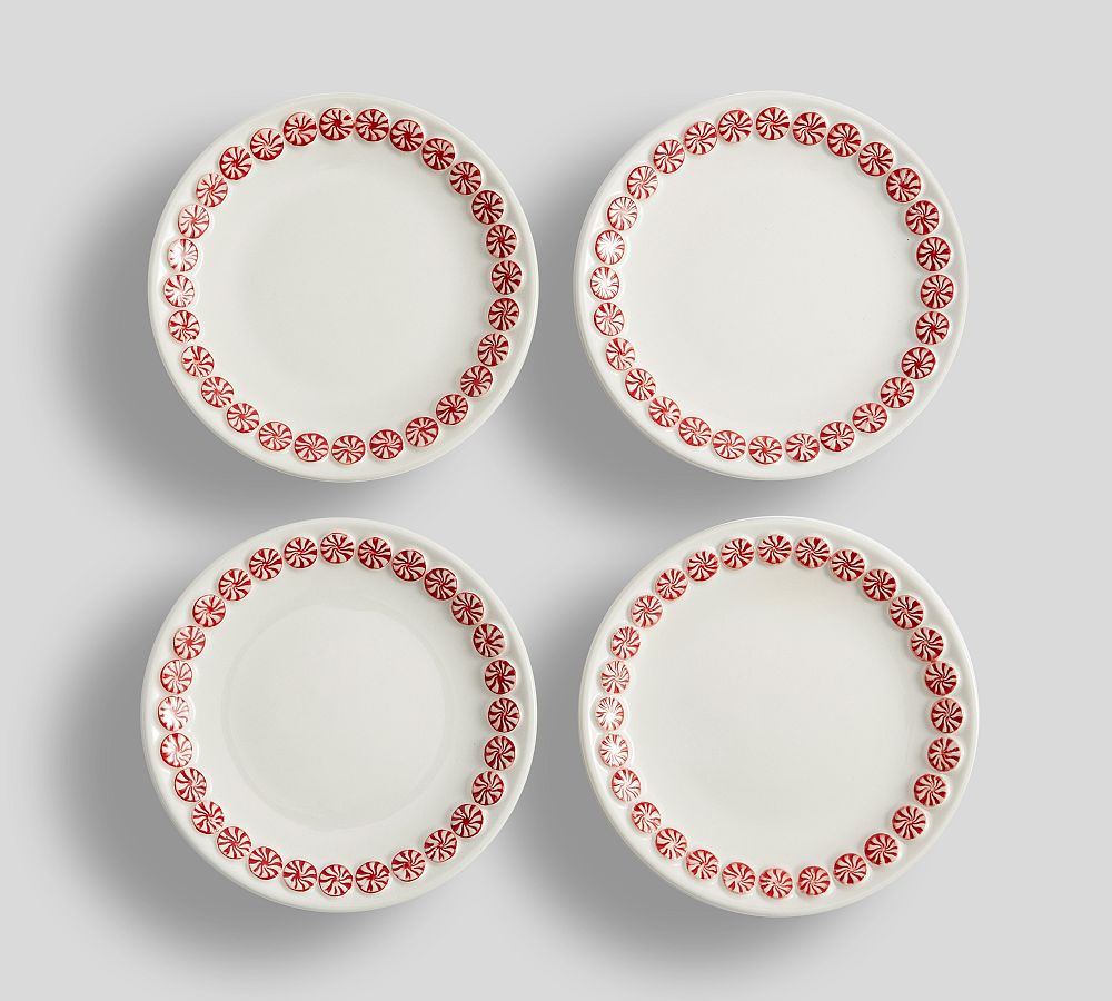 Peppermint Appetizer Plates Set of 4 Pottery Barn