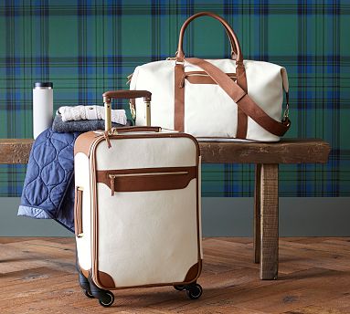 Brown leather luggage outlet set