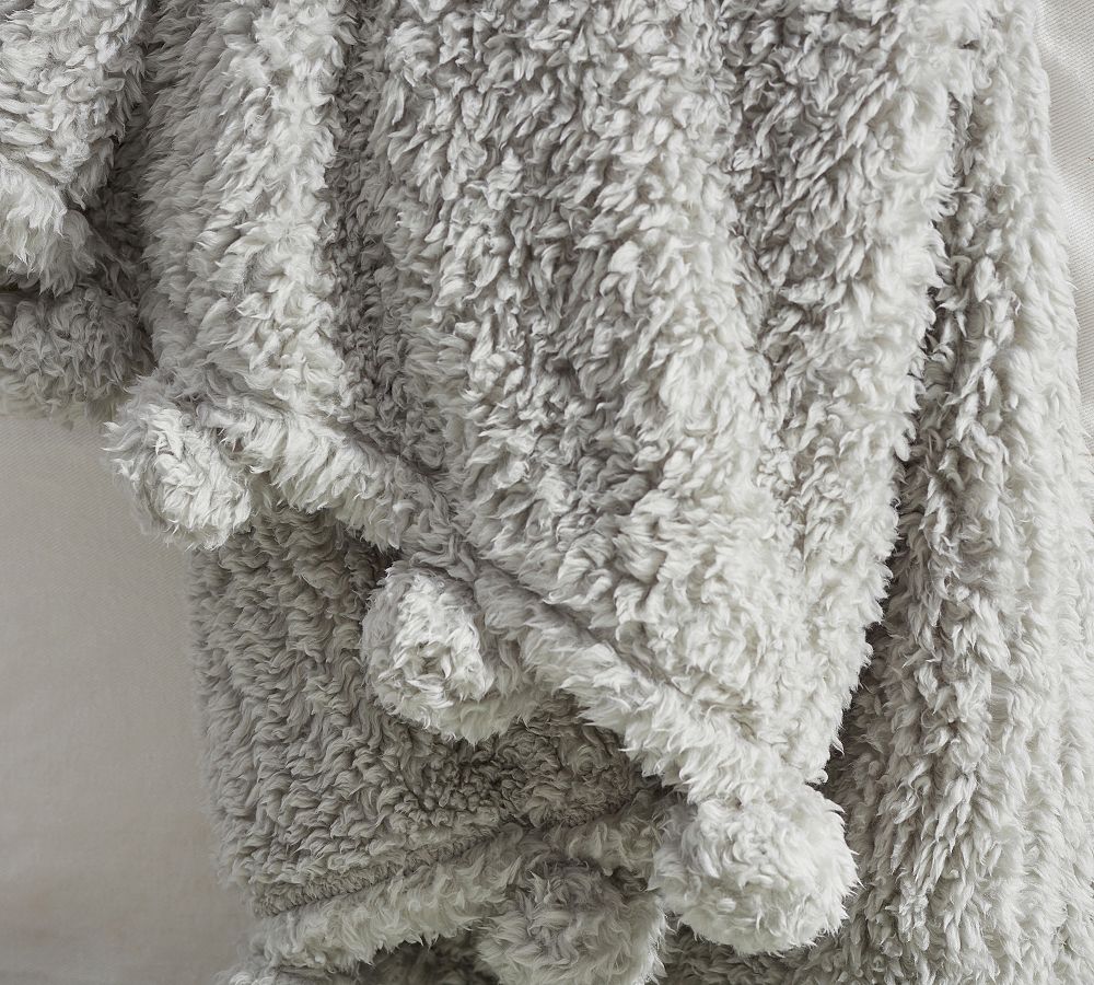 Cozy Pom Pom Sherpa Throw Pottery Barn