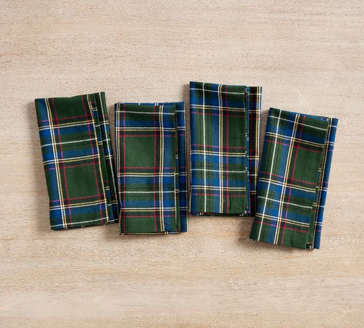 Cotton Table Napkins With Simple Plaid Design (Set of 4) - On Sale - Bed  Bath & Beyond - 32243598