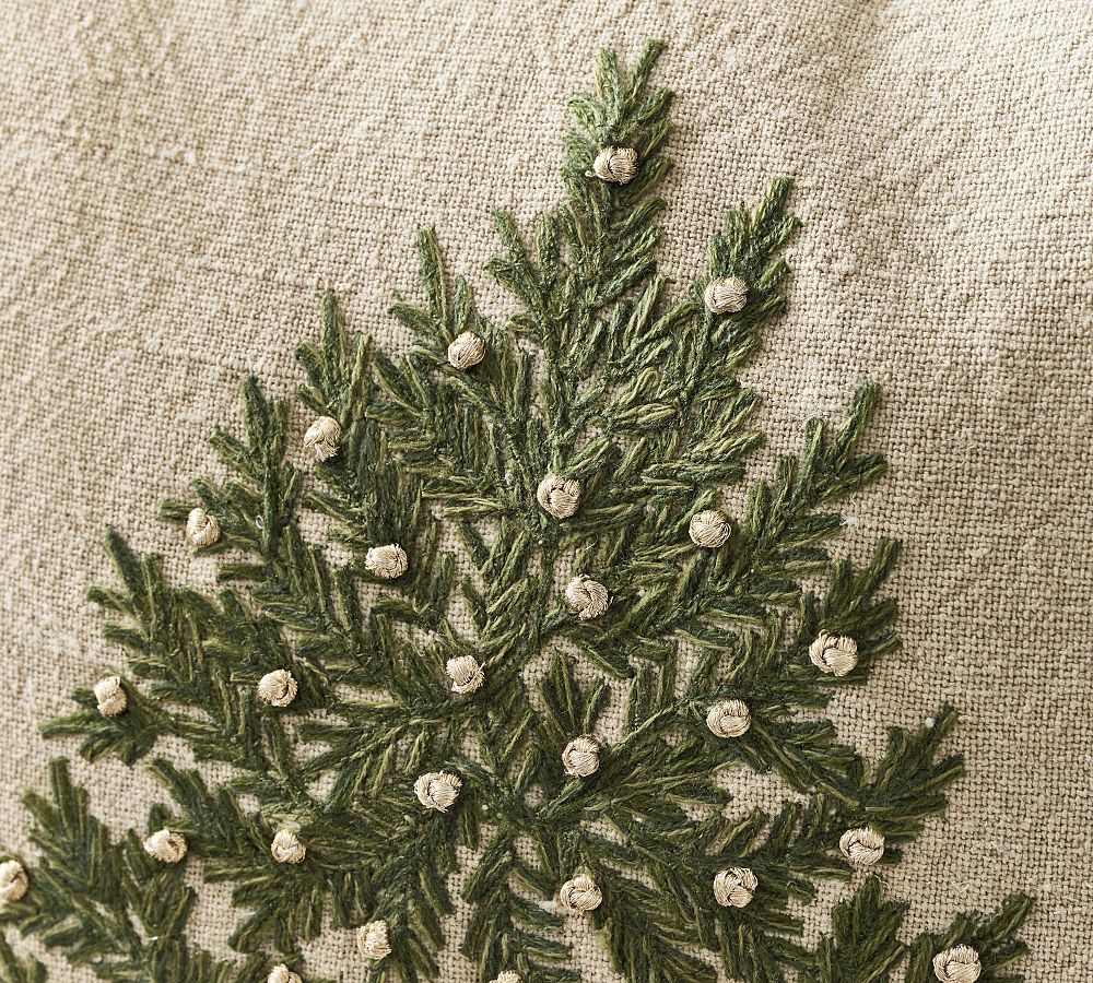 Tree Embellished Pillow | Pottery Barn