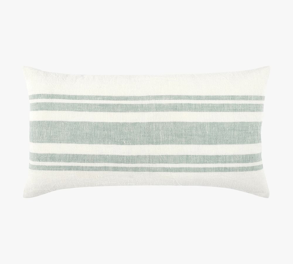 Sens Belgian Flax Linen Striped Lumbar Pillow