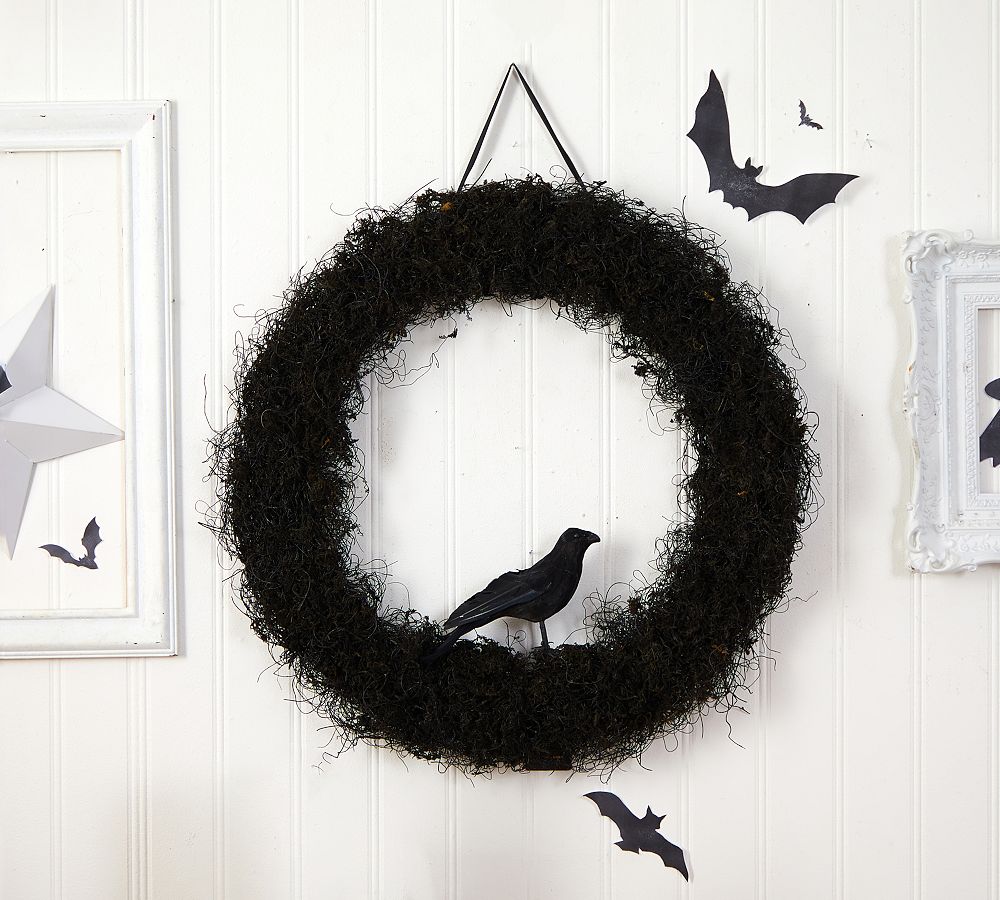 Halloween Black Raven Twig Wreath