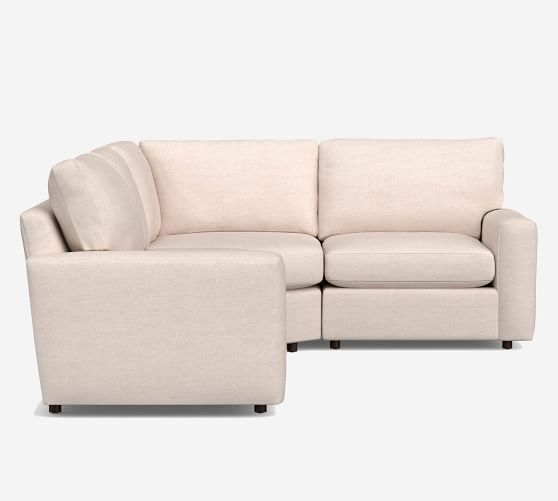 Pearce Modern Square Arm Upholstered 3-Piece Sectional with Wedge ...