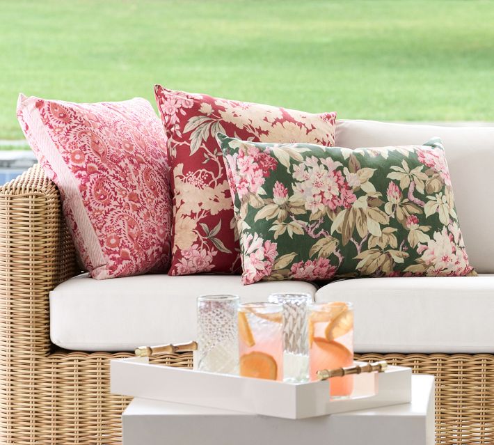 Pink floral outdoor outlet pillows