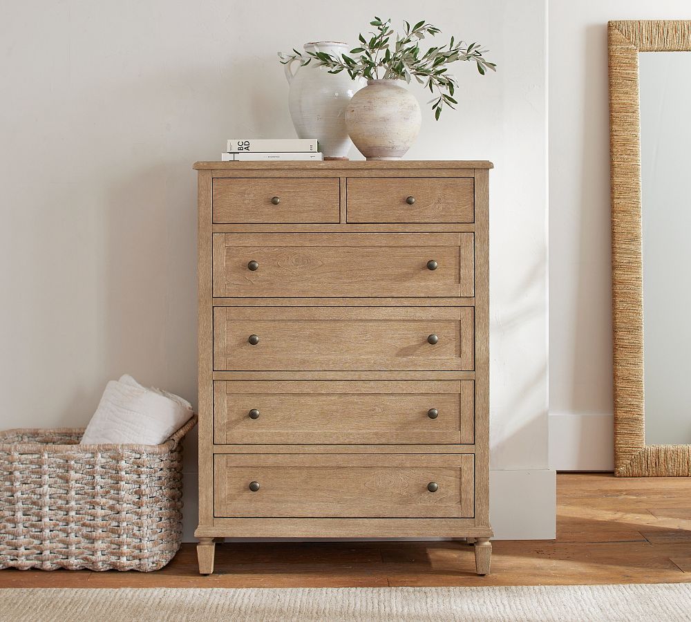 Dresser Quick Install, 6 Wooden Drawers Storage Dresser with Set