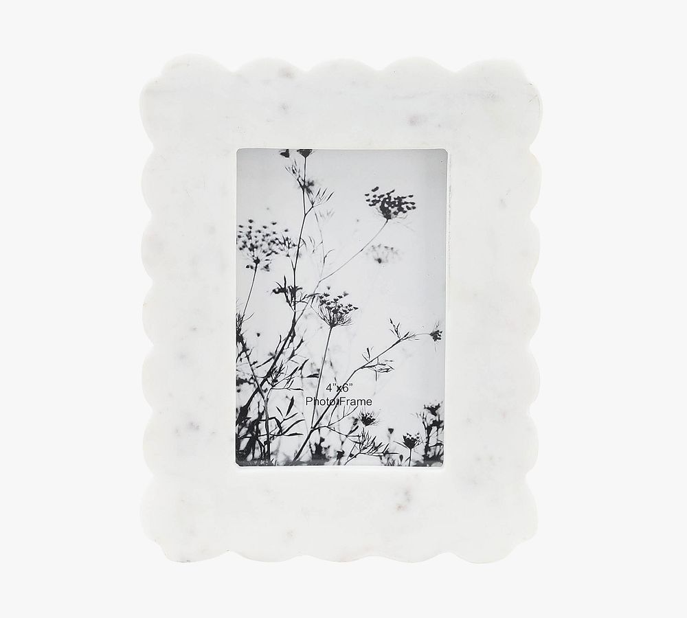 4x4 White Marble Picture Frame - Southern Avenue Company