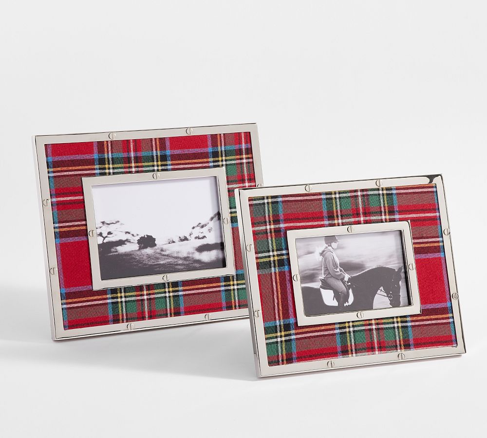 Stewart Plaid Hardware Frames Pottery Barn