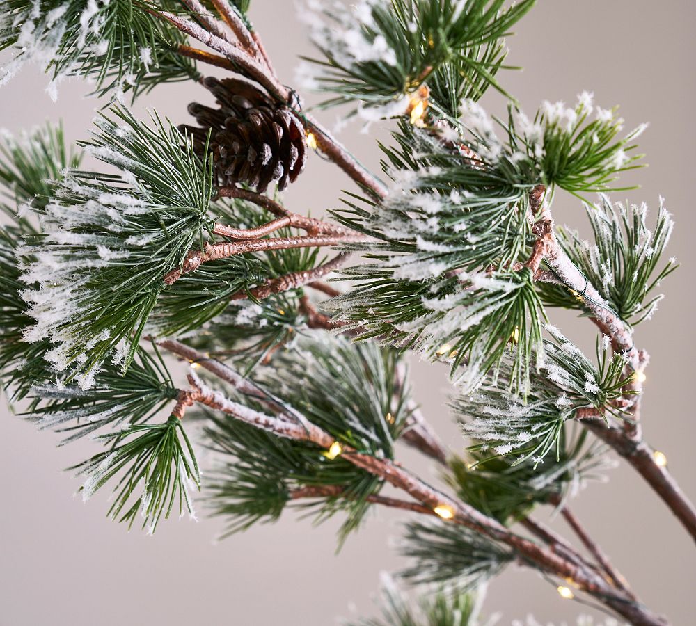 Lit Faux-Pine Branch