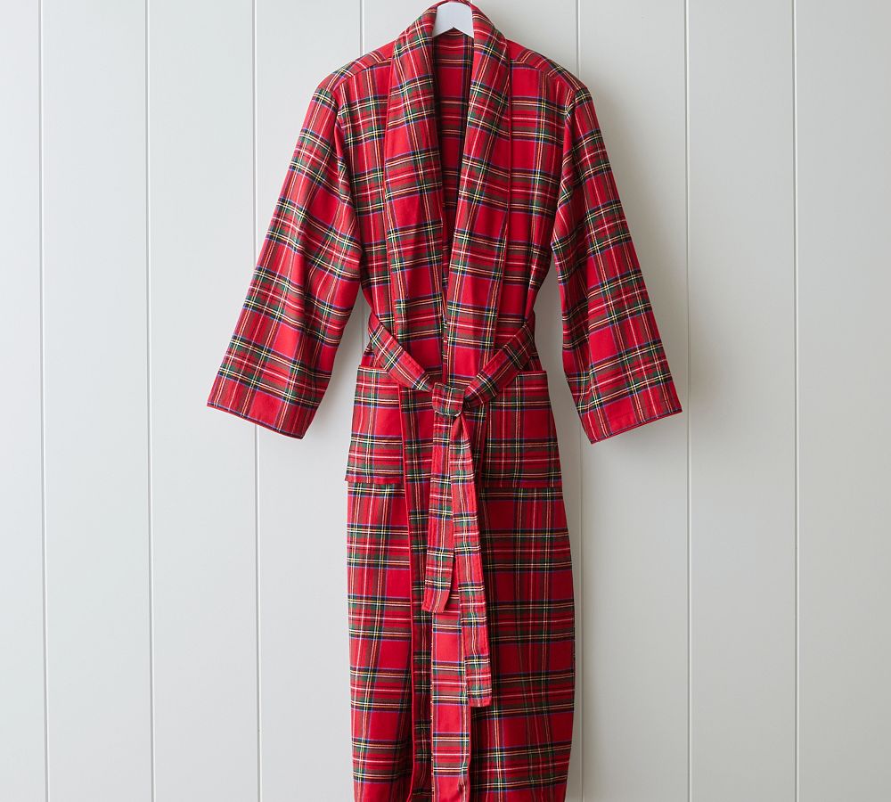 Stewart Plaid Yarn Dye Flannel Robe