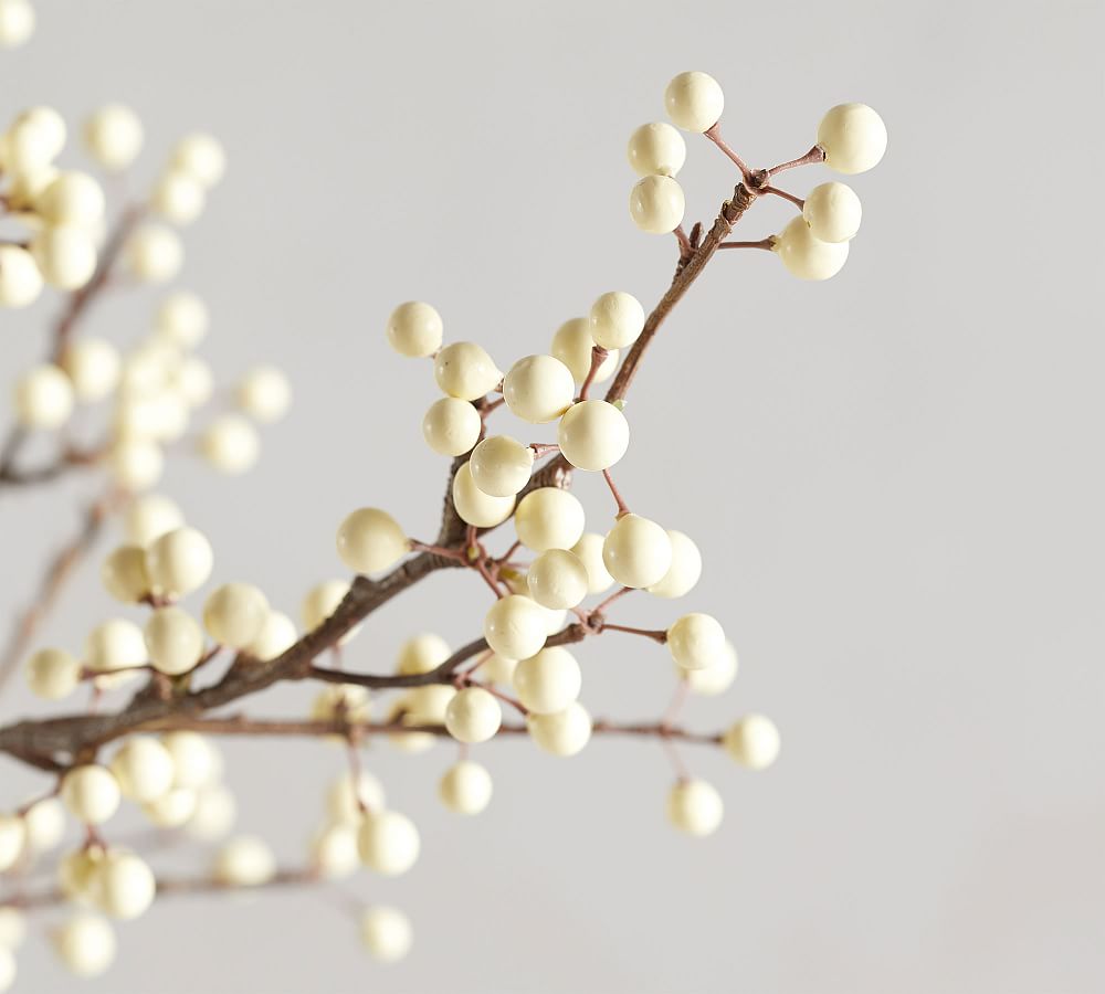 Faux Berry Branch - White