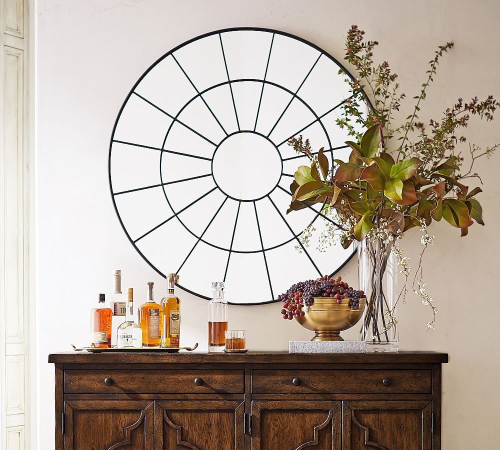 Brannan Round Metal Wall Mirror Pottery Barn