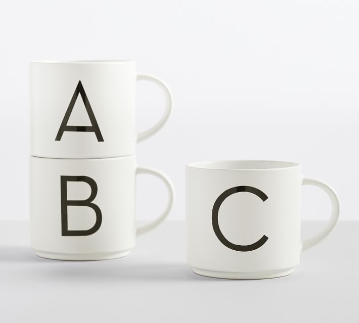 A-Z Letter O Monogram Initial Mug Pottery Barn