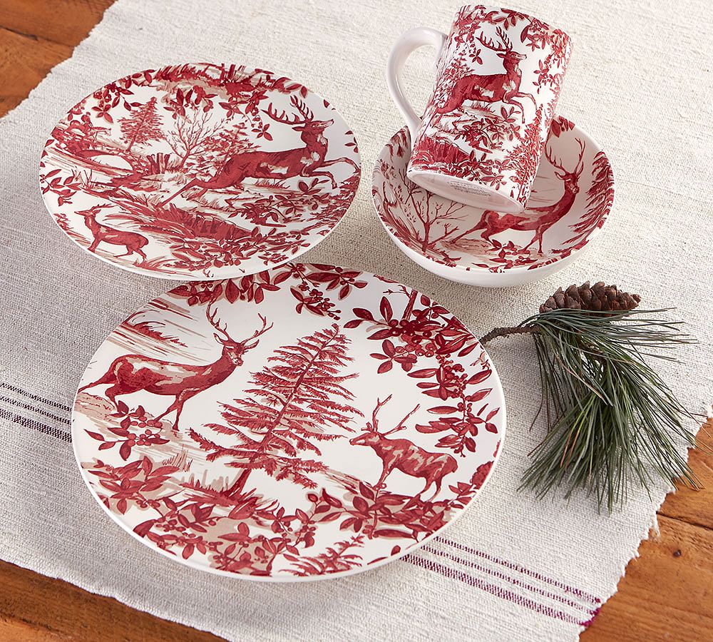 Alpine Toile 16 Piece Dinnerware Set Pottery Barn