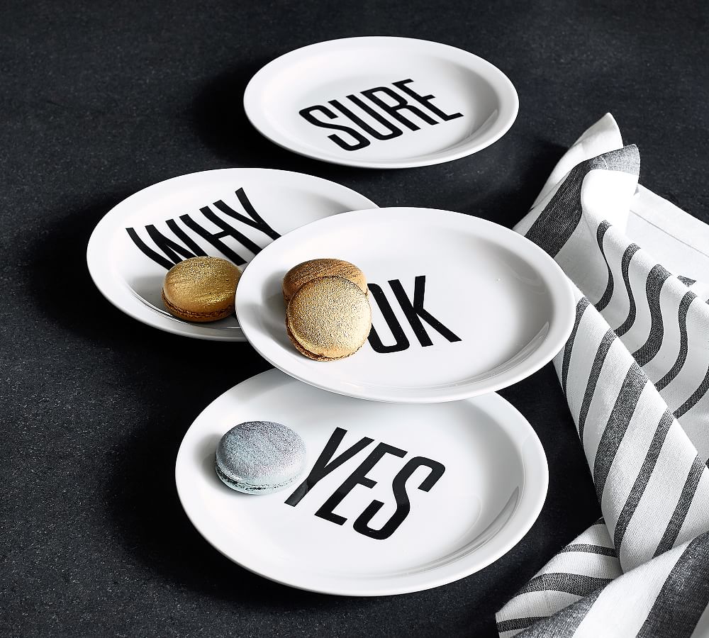 The Emily & Meritt Sentiment Appetizer Plate, Set of 4 Pottery Barn