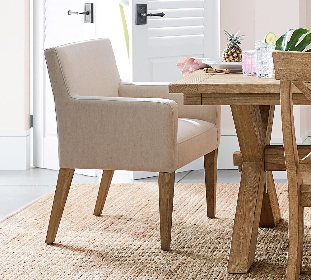 Classic Upholstered Dining Armchair Pottery Barn