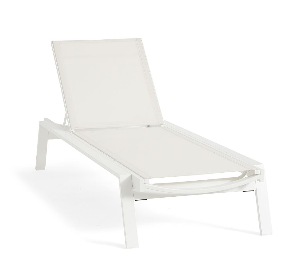 Indio Metal Stackable Chaise Lounge, Set of 2, White | Pottery Barn