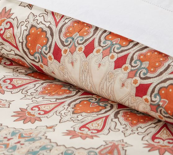 Valencia Percale Patterned Duvet Cover & Sham Pottery Barn