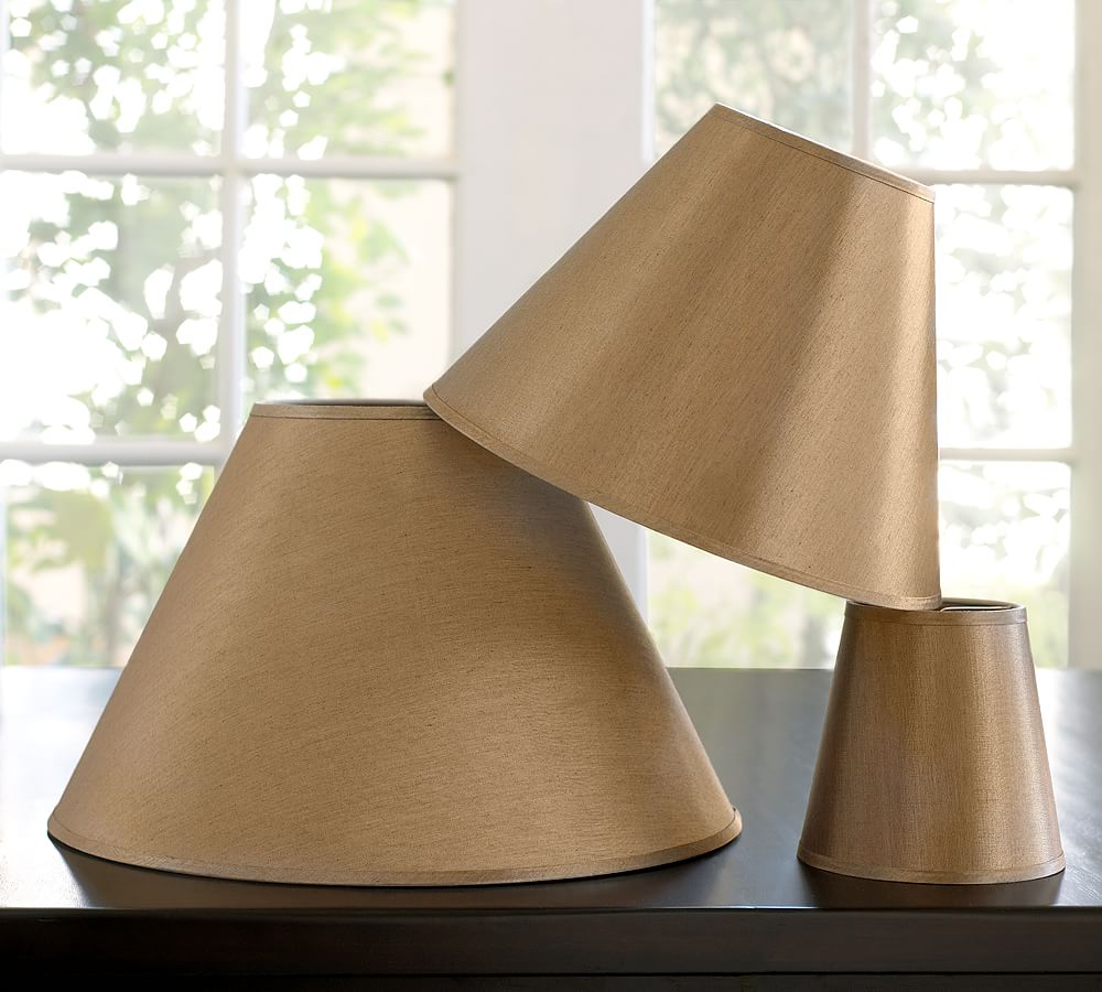 PB Basic Irridescent Silk Lamp Shades Pottery Barn
