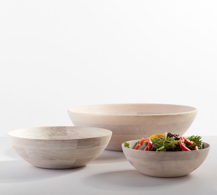OPEN BOX: Chateau Handcrafted Acacia Wood Salad Bowls