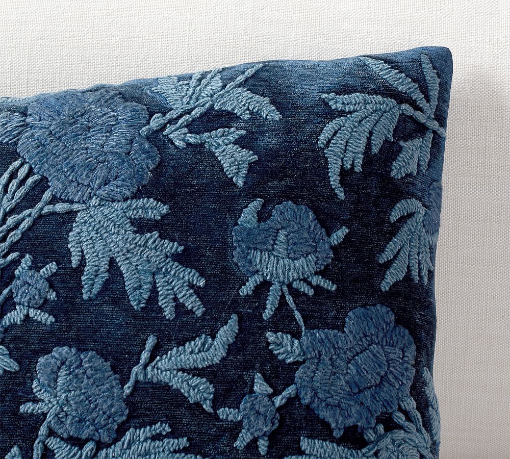 Overdyed Blue Floral Pillow